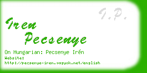 iren pecsenye business card